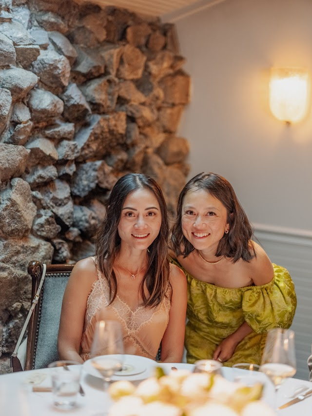 Two guests at the table before the first course